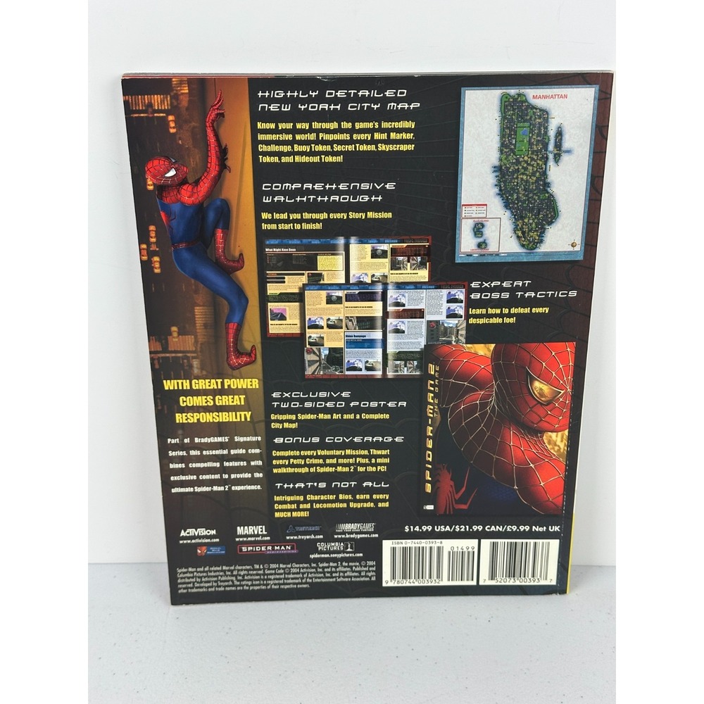Spiderman 2: The Game Official Game Strategy Guide Poster Included Excellent - Picture 3 of 3